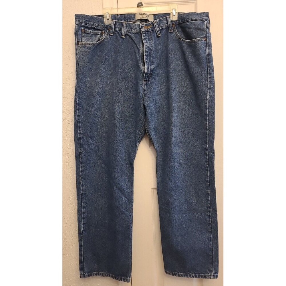 Wrangler Mens 44x32 Regular Fit Straight Leg 5 Pocket Denim Jeans Blue